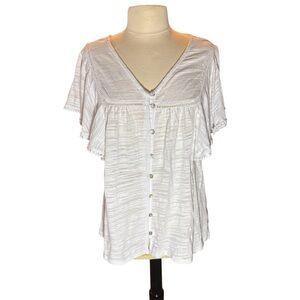 Ava James White V-Neck Women's Blouse